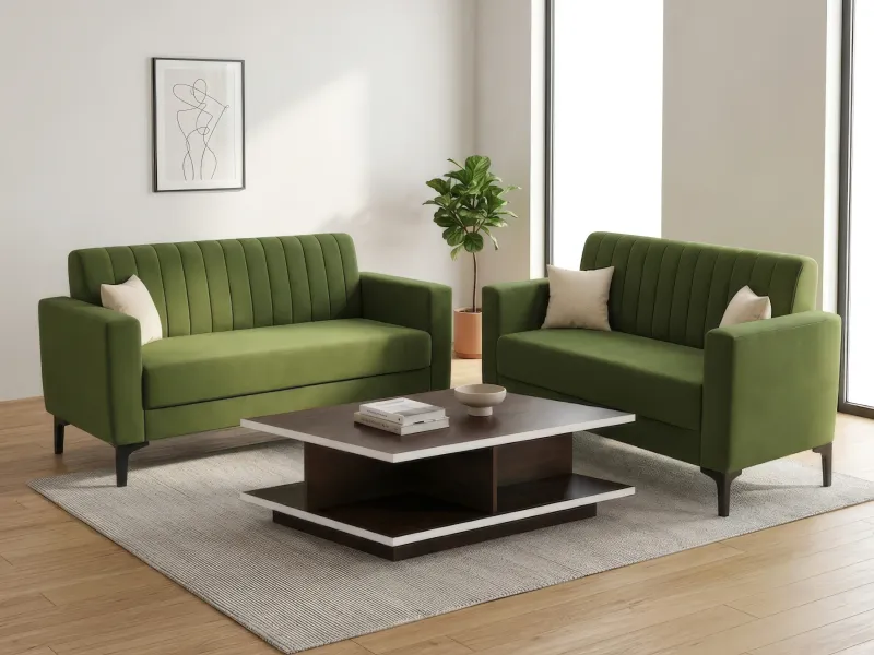 Tulip Sofa Combos Set Olive With Rio Centre Table